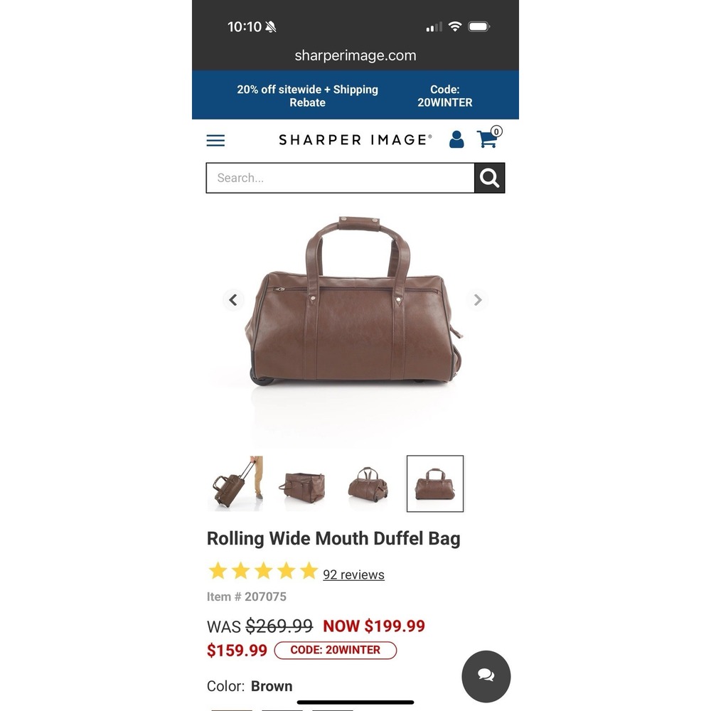 Kluge Genuine Cowhide Leather Rolling duffel Carry-On Bag $199 Used Once - Picture 9 of 14